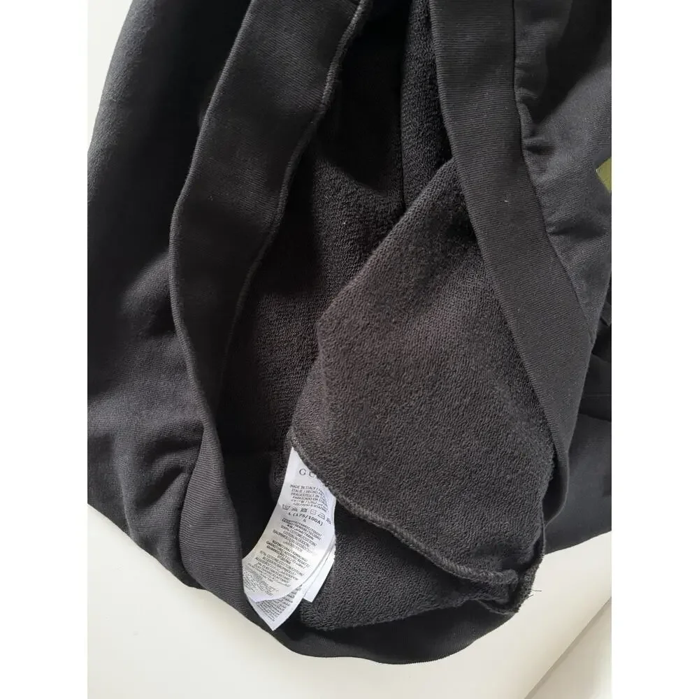 Gucci Interlocking G Logo Hoodie Black Cotton Sweatshirt Men’s Large 721427 NWT